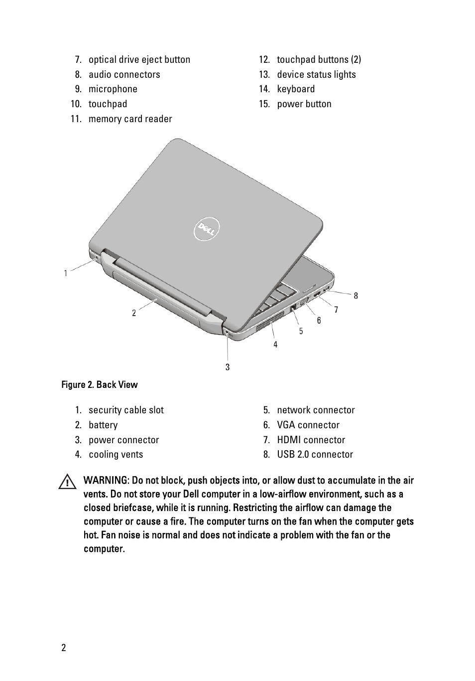 Dell Vostro 1440 (Mid 2011) User Manual | Page 2 / 9