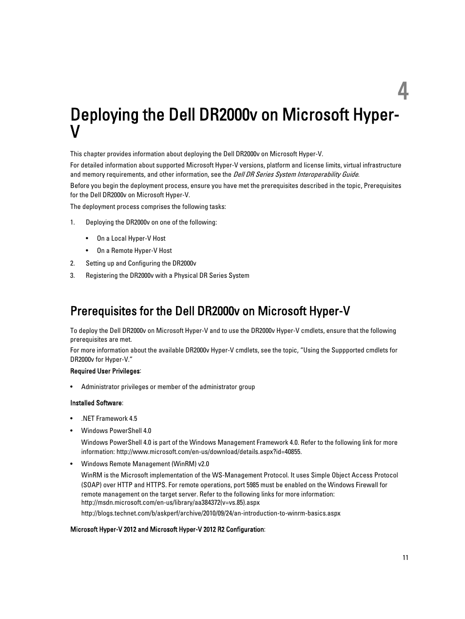 Deploying the dell dr2000v on microsoft hyper-v, 4 deploying the dell dr2000v on microsoft hyper-v, Deploying the dell dr2000v on microsoft hyper- v | Dell PowerVault DR2000v User Manual | Page 11 / 22