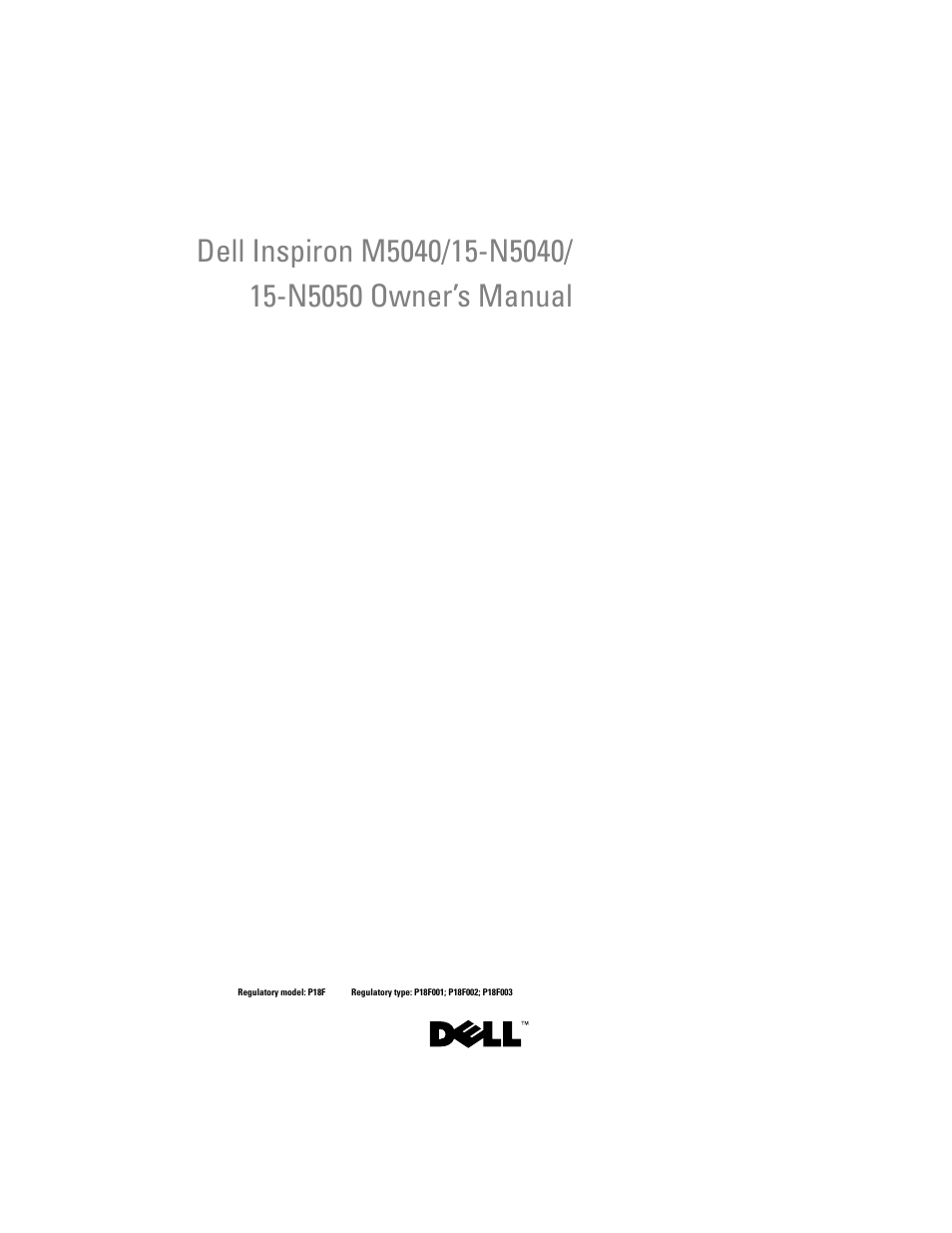 Dell Inspiron 15 (N5050, Late 2011) User Manual | 72 pages