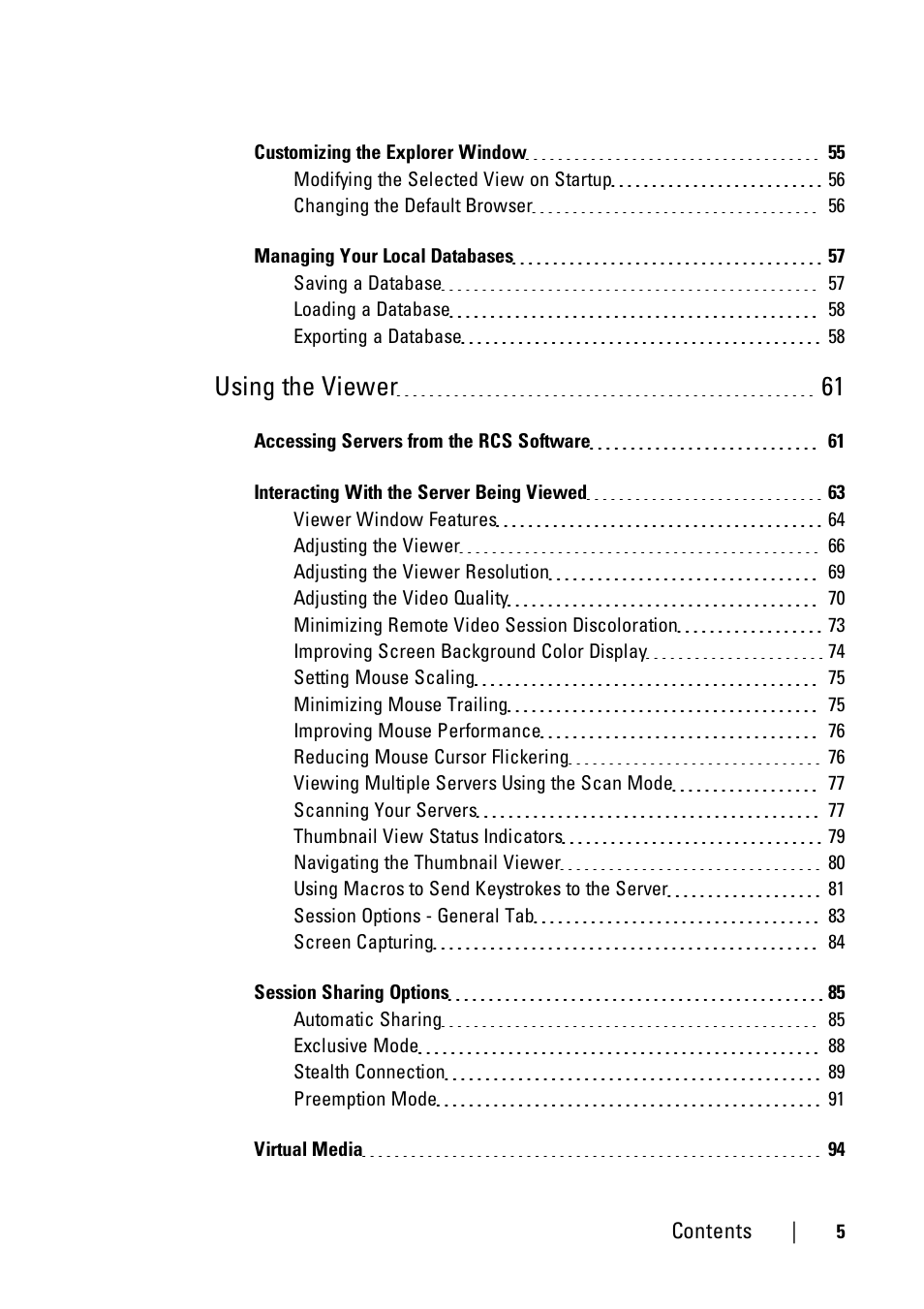 Using the viewer 61 | Dell KVM 4161DS User Manual | Page 5 / 112