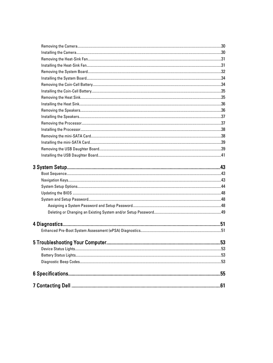 3 system setup, 4 diagnostics, 5 troubleshooting your computer | 6 specifications 7 contacting dell | Dell Vostro 3460 (Early 2012) User Manual | Page 4 / 61