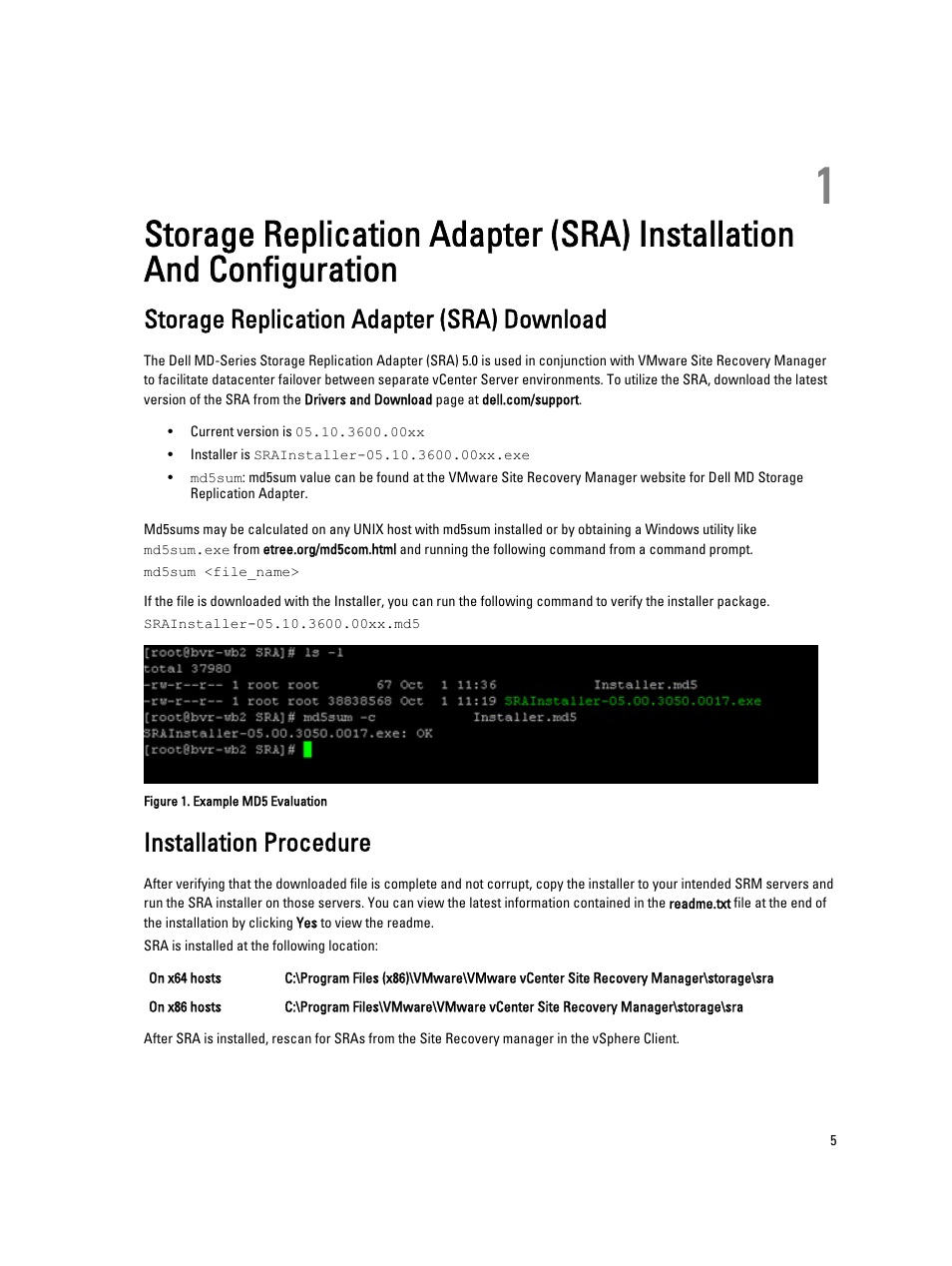 Storage replication adapter (sra) download, Installation procedure | Dell PowerVault MD3800i User Manual | Page 5 / 22