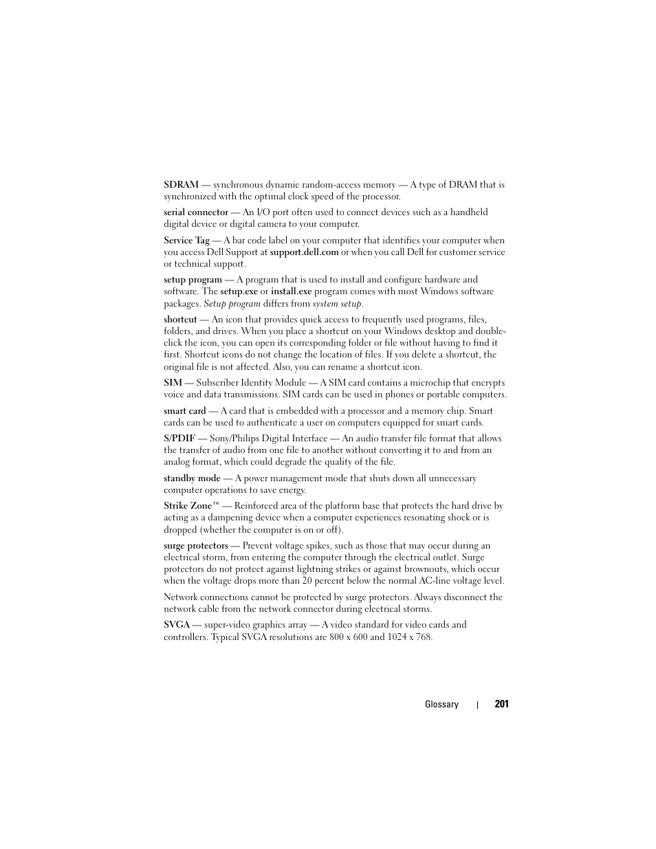 Dell Vostro 400 (Mid 2007) User Manual | Page 201 / 214