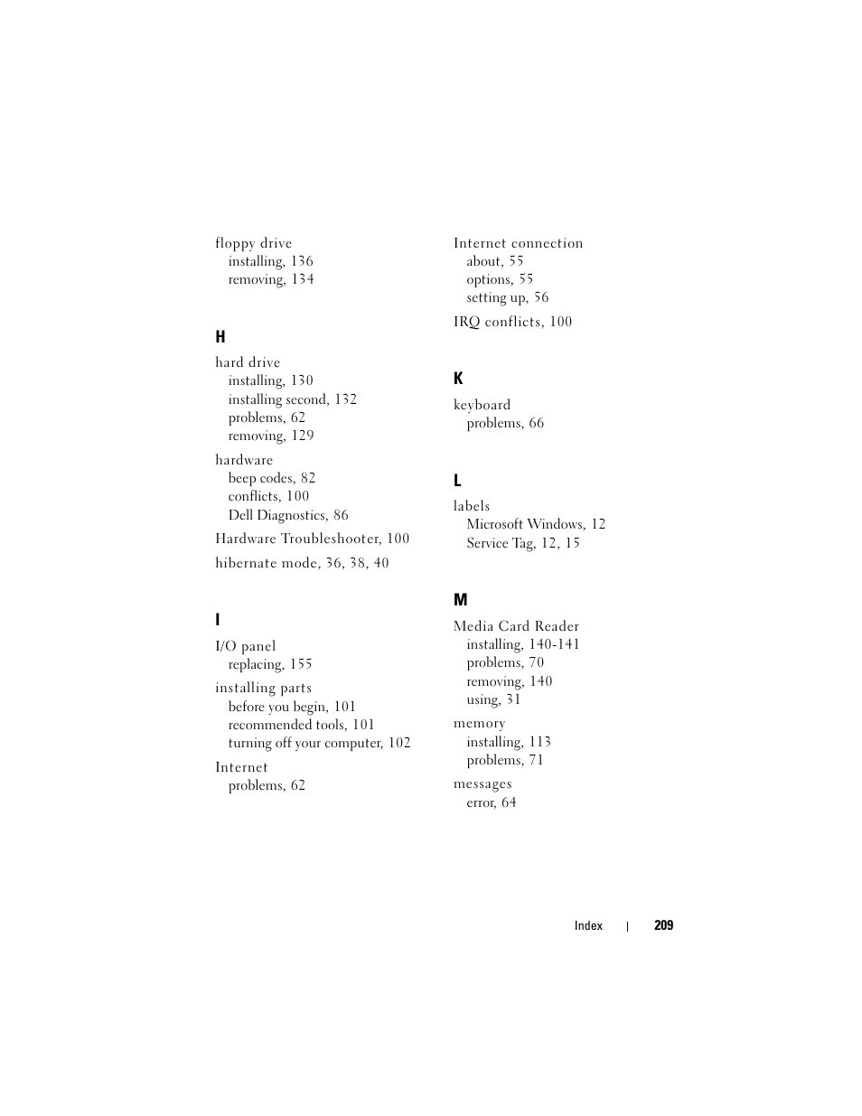 Dell Vostro 400 (Mid 2007) User Manual | Page 209 / 214