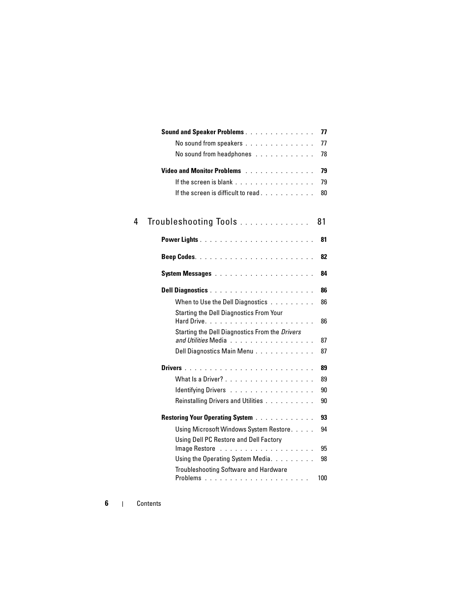 4troubleshooting tools | Dell Vostro 400 (Mid 2007) User Manual | Page 6 / 214