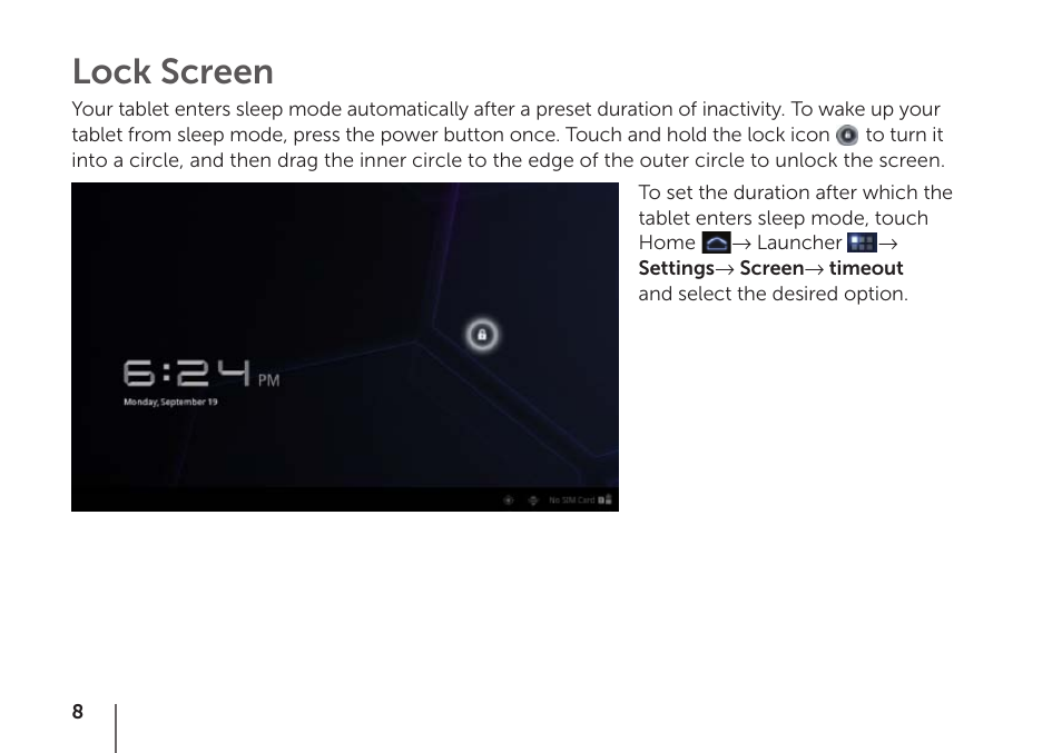 Lock screen | Dell Mobile Streak 7 Wifi Only User Manual | Page 10 / 18