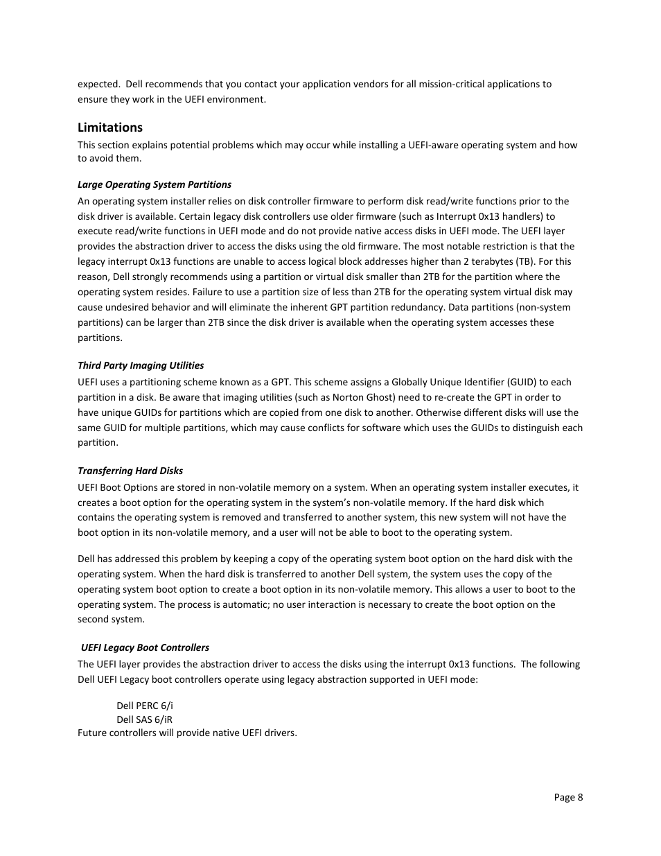 Limitations | Dell PowerEdge T710 User Manual | Page 10 / 10