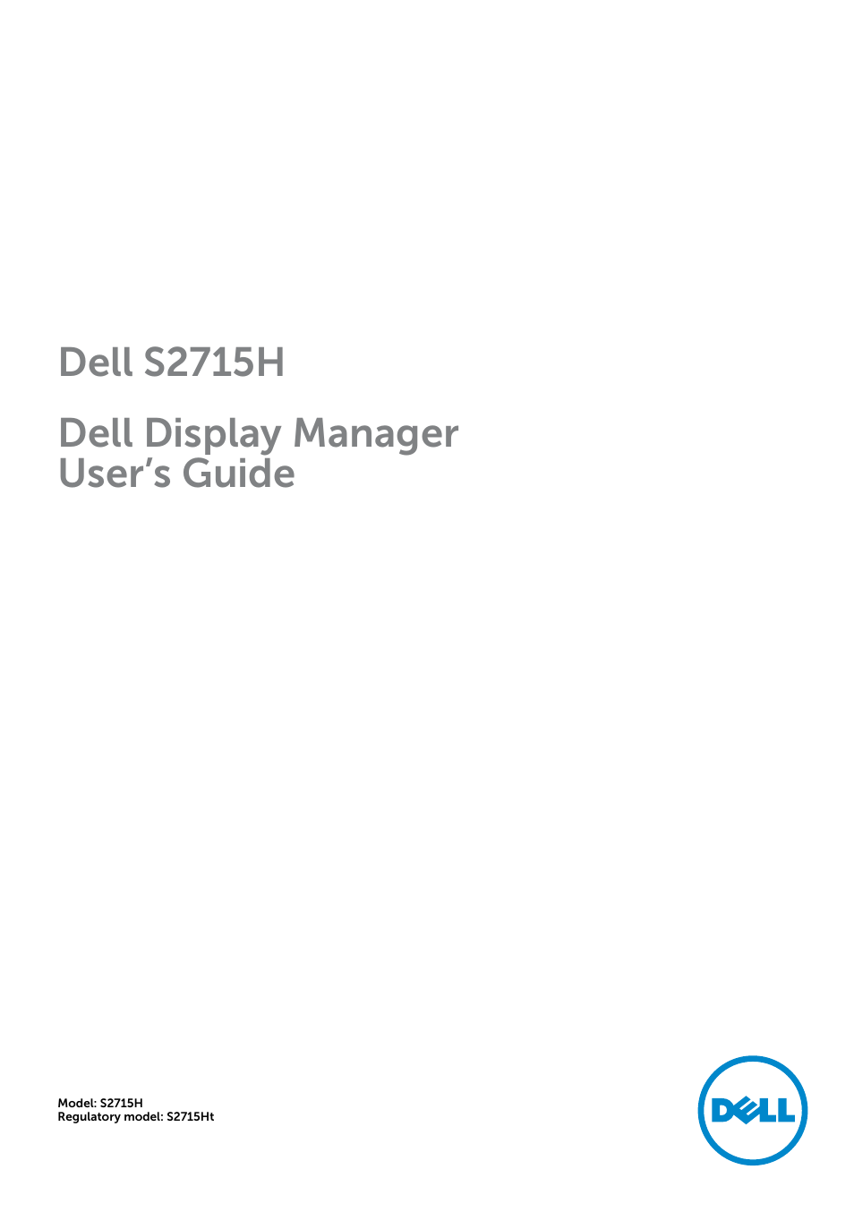 Dell S2715H Monitor User Manual | 10 pages