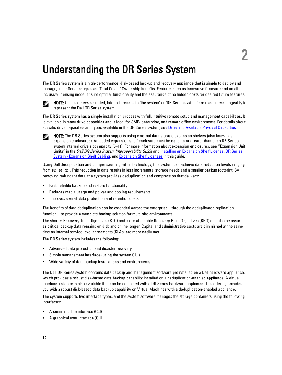 Understanding the dr series system, 2 understanding the dr series system | Dell PowerVault DR6000 User Manual | Page 12 / 191