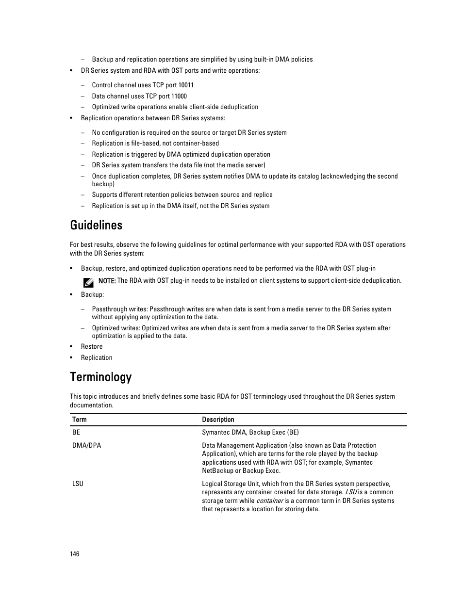 Guidelines, Terminology | Dell PowerVault DR6000 User Manual | Page 146 / 191