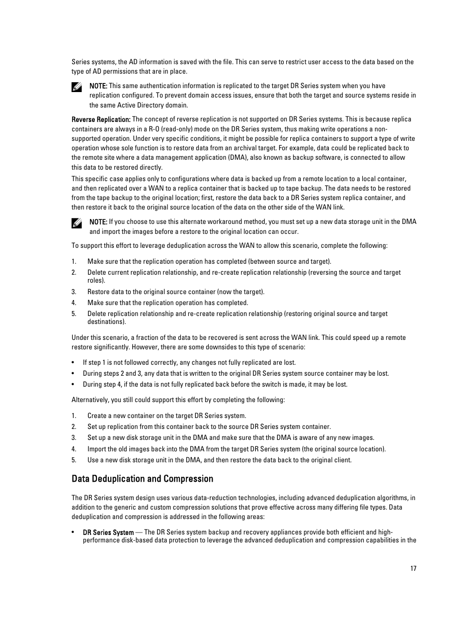 Data deduplication and compression | Dell PowerVault DR6000 User Manual | Page 17 / 191