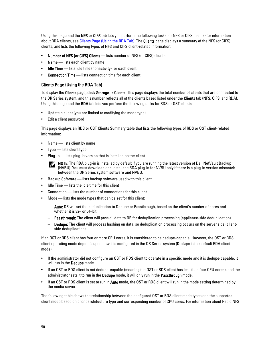 Using the rda tab) | Dell PowerVault DR6000 User Manual | Page 58 / 191