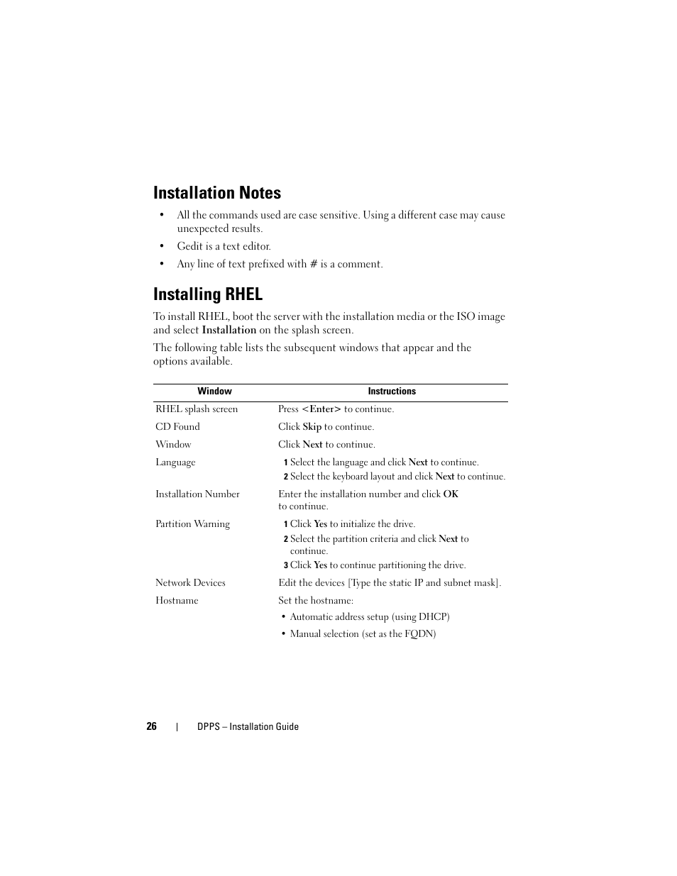 Installation notes, Installing rhel | Dell Proximity Printing Solution User Manual | Page 26 / 40
