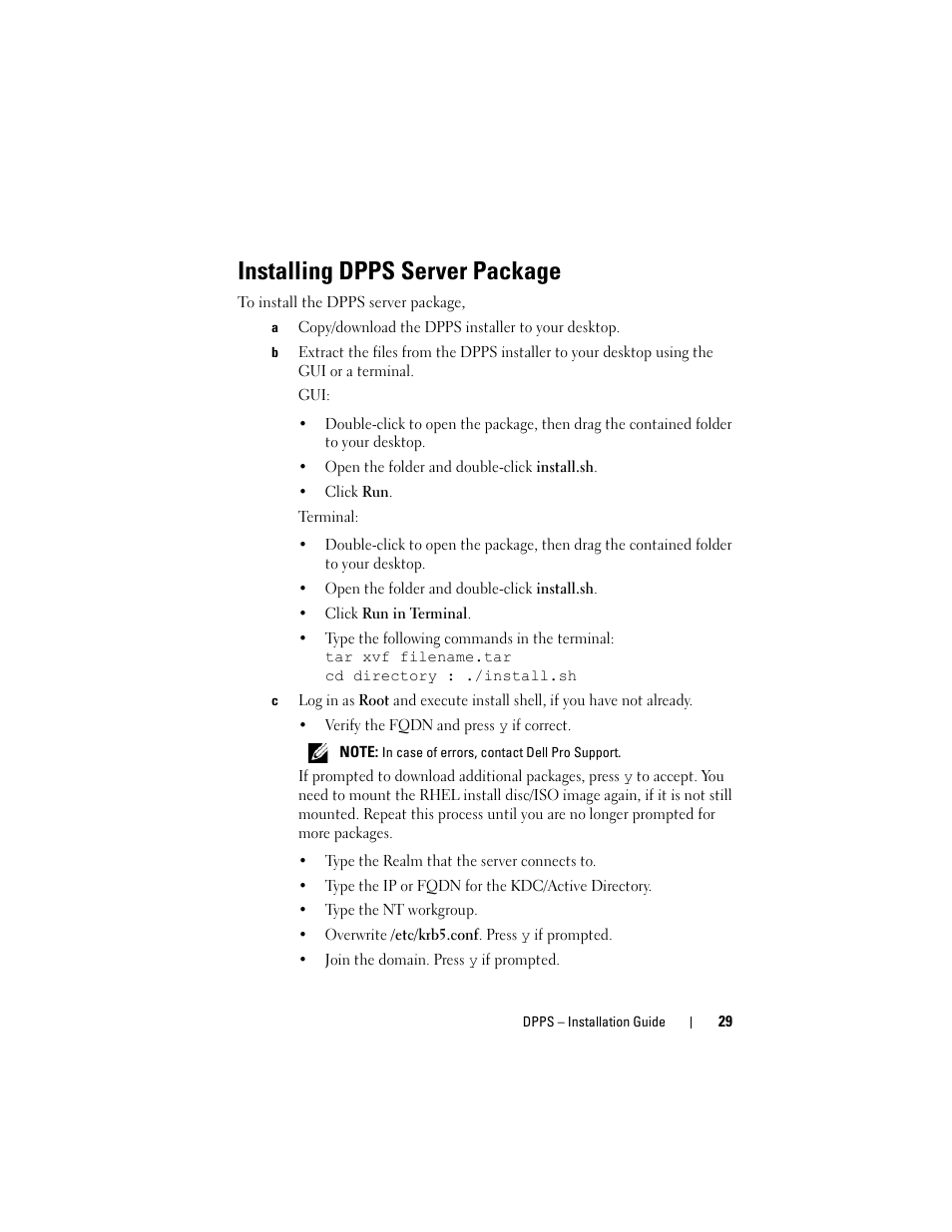 Installing dpps server package | Dell Proximity Printing Solution User Manual | Page 29 / 40