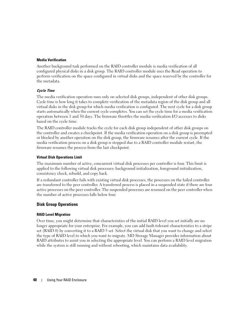 Disk group operations | Dell PowerVault MD3000 User Manual | Page 40 / 112