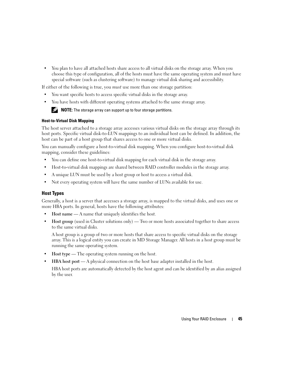 Host types | Dell PowerVault MD3000 User Manual | Page 45 / 112