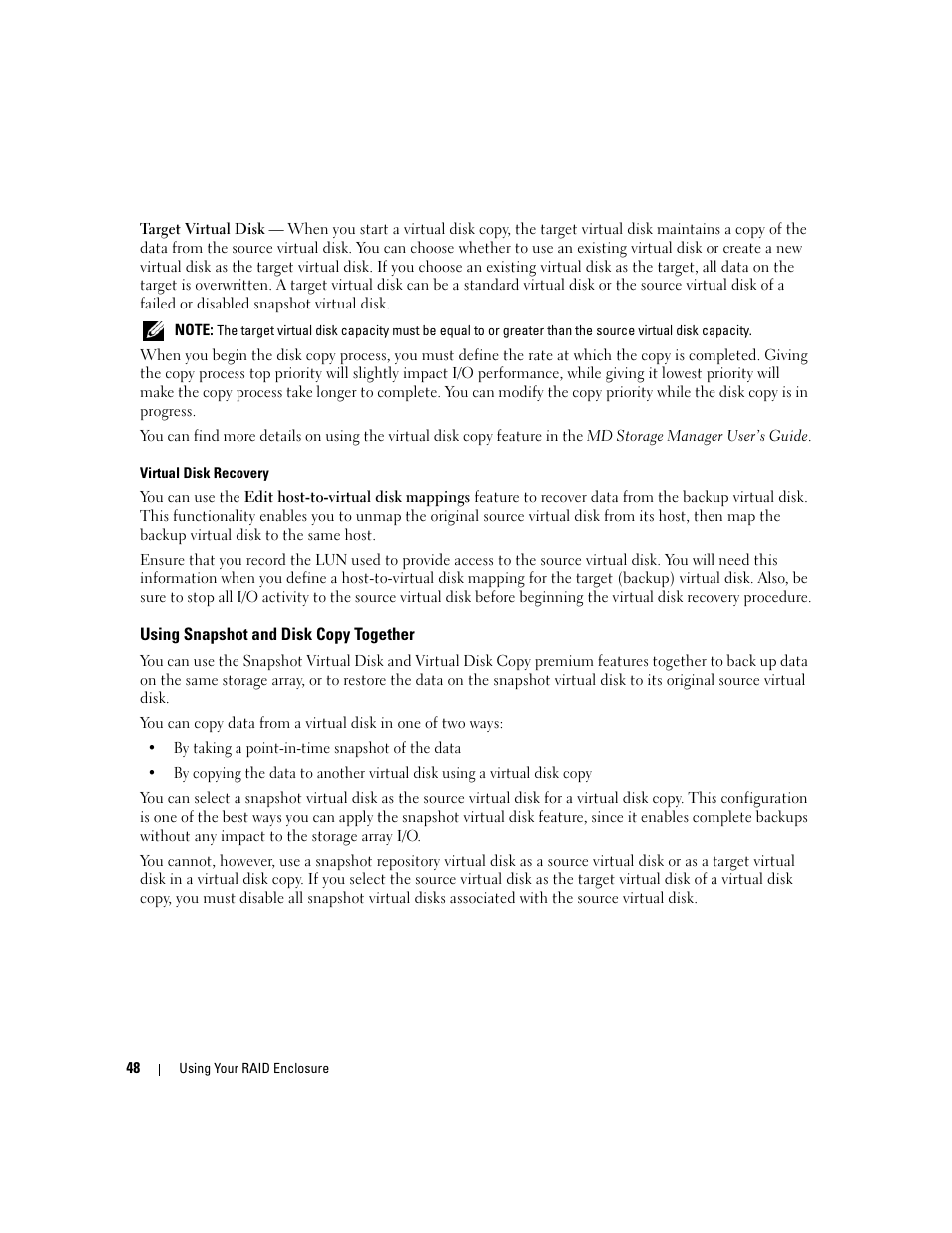 Using snapshot and disk copy together | Dell PowerVault MD3000 User Manual | Page 48 / 112