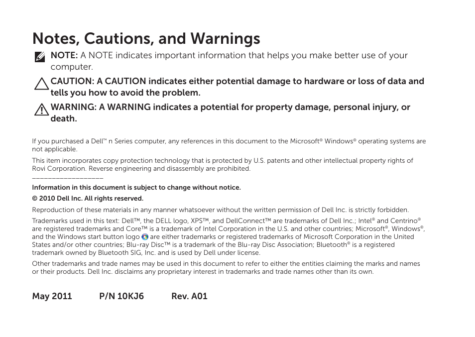 Dell XPS 15 (L502X, Early 2011) User Manual | Page 4 / 112