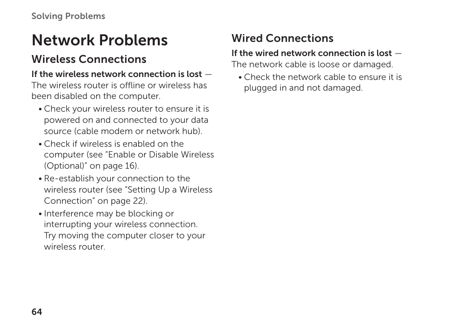 Network problems | Dell XPS 15 (L502X, Early 2011) User Manual | Page 66 / 112