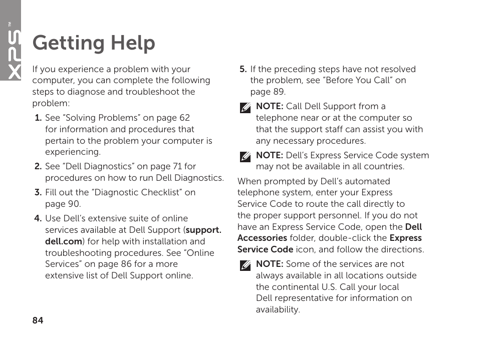 Getting help | Dell XPS 15 (L502X, Early 2011) User Manual | Page 86 / 112