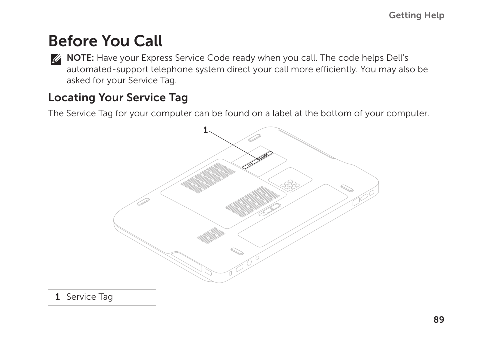 Before you call | Dell XPS 15 (L502X, Early 2011) User Manual | Page 91 / 112