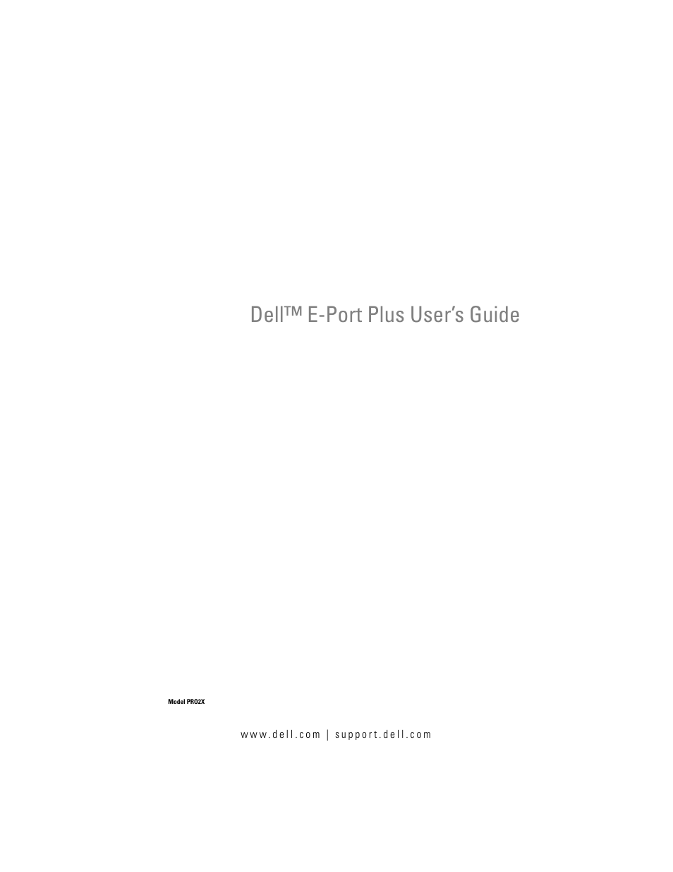 Dell E-Port Plus User Manual | 24 pages