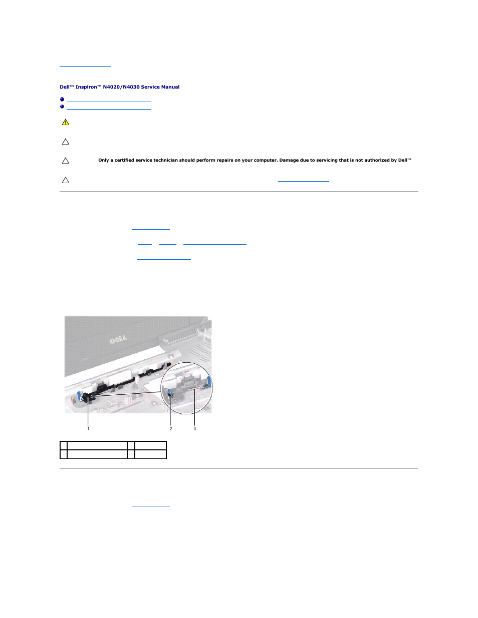 Battery latch assembly, Removing the battery latch assembly, Replacing the battery latch assembly | Dell Inspiron 14 (N4030, Mid 2010) User Manual | Page 3 / 47