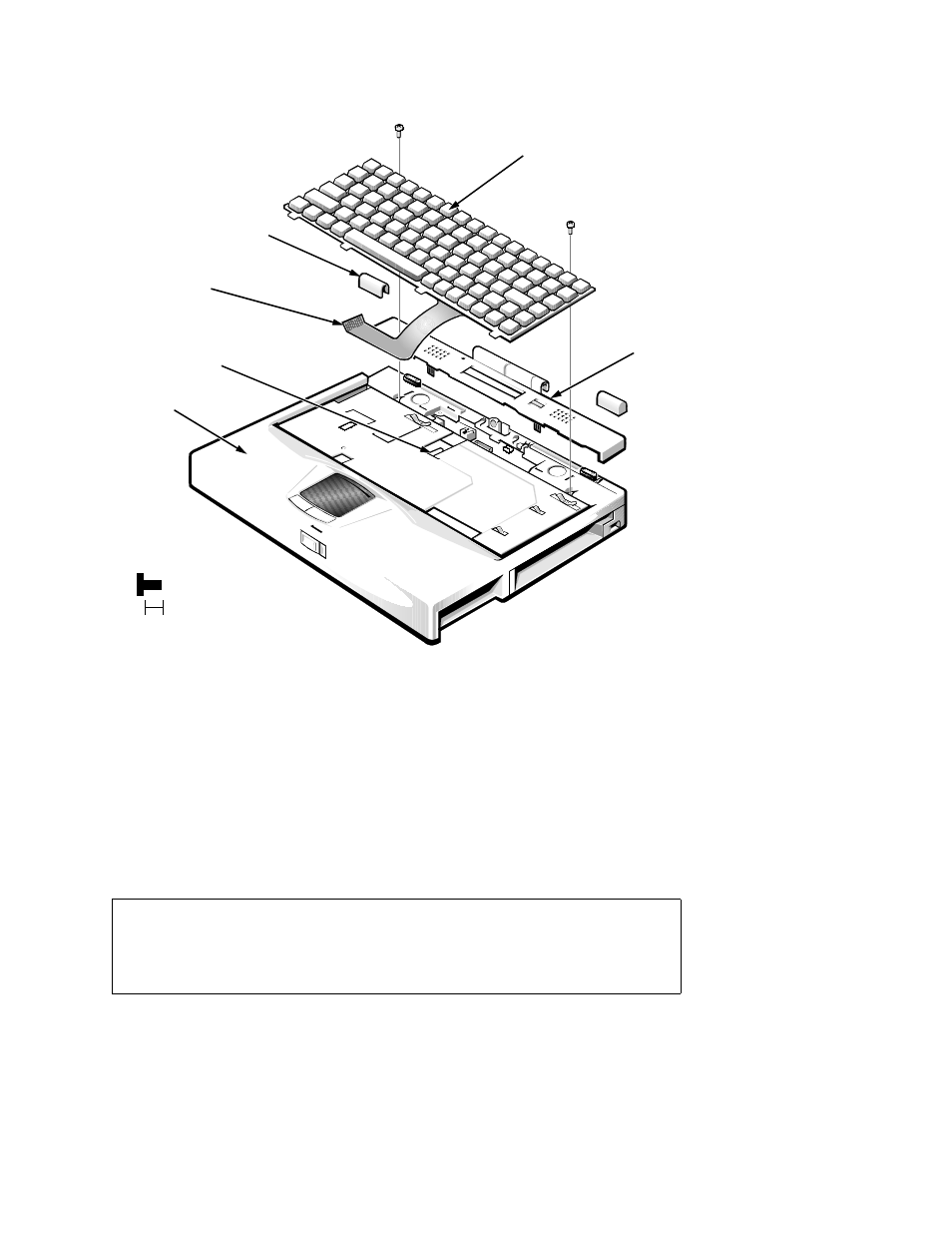 Keyboard, Keyboard -33, Figure 4-20. keyboard removal -33 | Eyboard | Dell Inspiron 3200 User Manual | Page 69 / 112