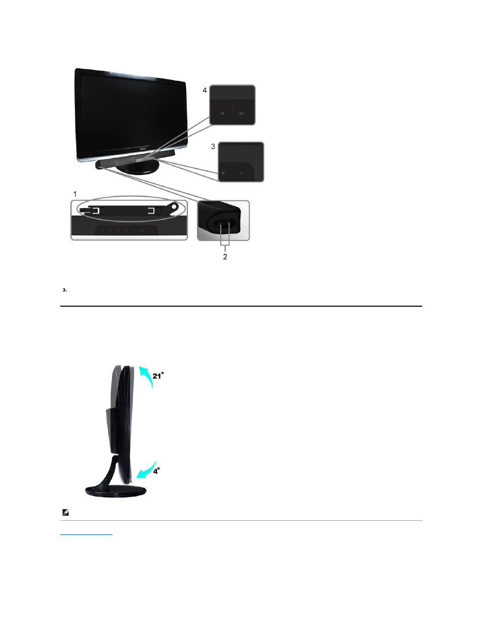 Using the tilt, Tilt | Dell ST2320L Monitor User Manual | Page 24 / 33