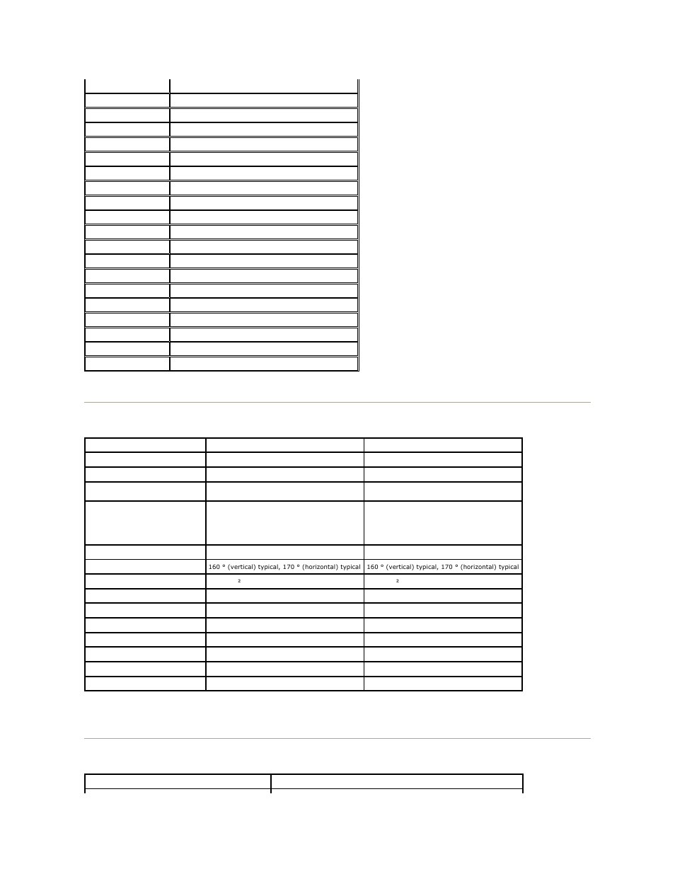 Flat panel specifications, Resolution | Dell ST2320L Monitor User Manual | Page 7 / 33
