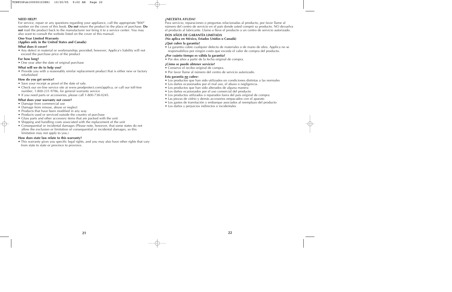 Black & Decker TCMKT850C User Manual | Page 12 / 15