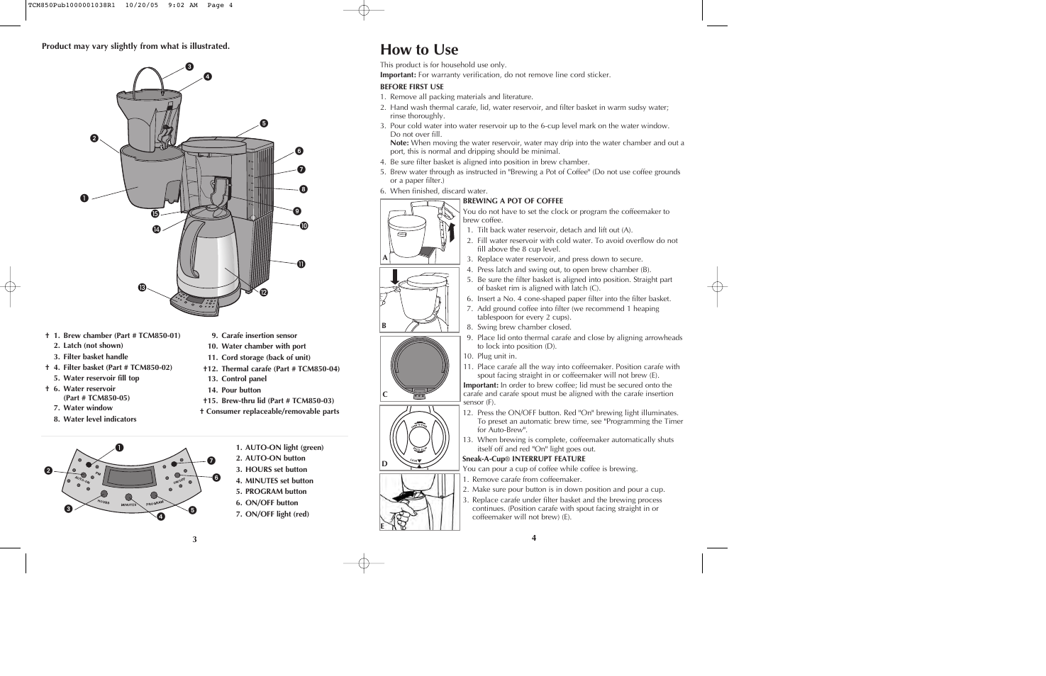 How to use | Black & Decker TCMKT850C User Manual | Page 3 / 15