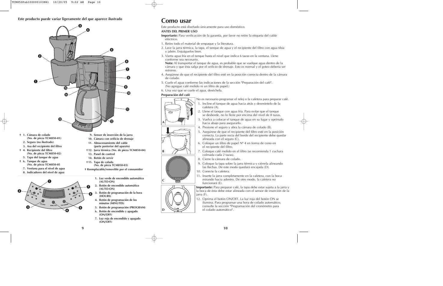 Como usar | Black & Decker TCMKT850C User Manual | Page 6 / 15