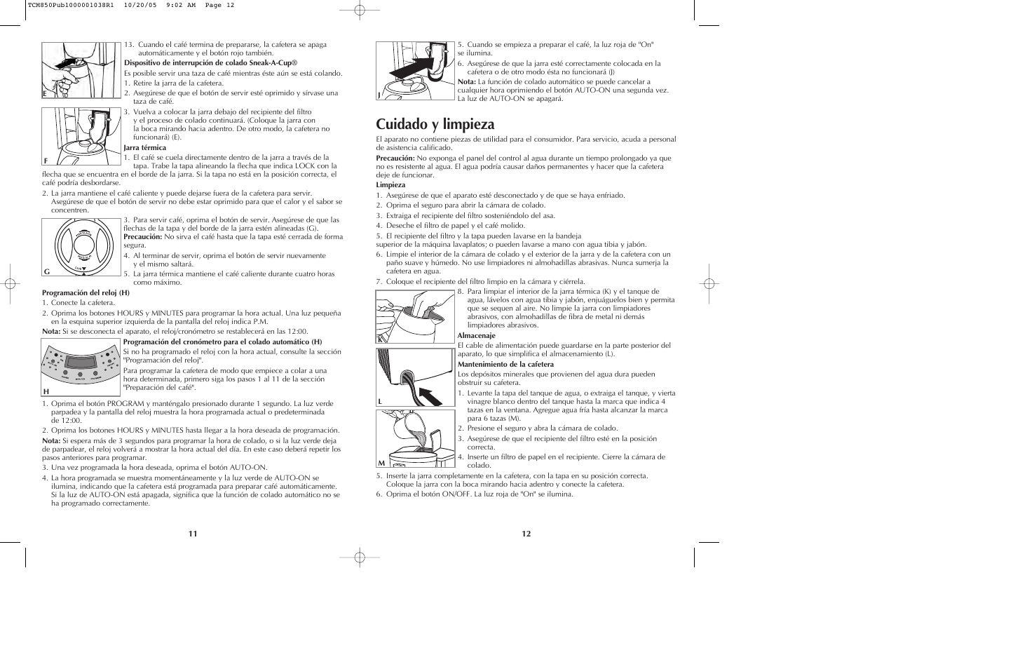Cuidado y limpieza | Black & Decker TCMKT850C User Manual | Page 7 / 15