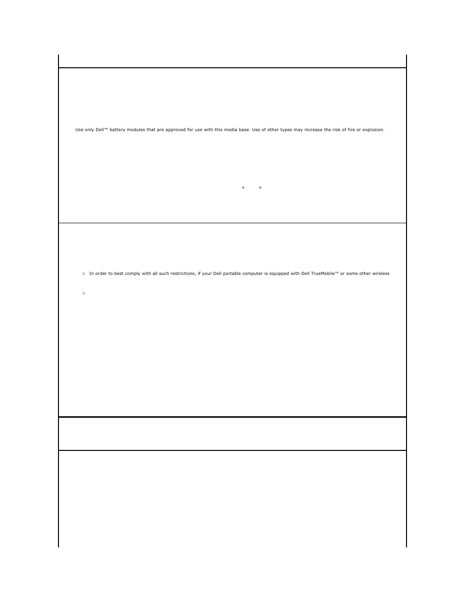 When using your media base, Battery, Air travel | Emc instructions | Dell Inspiron 300m User Manual | Page 3 / 25