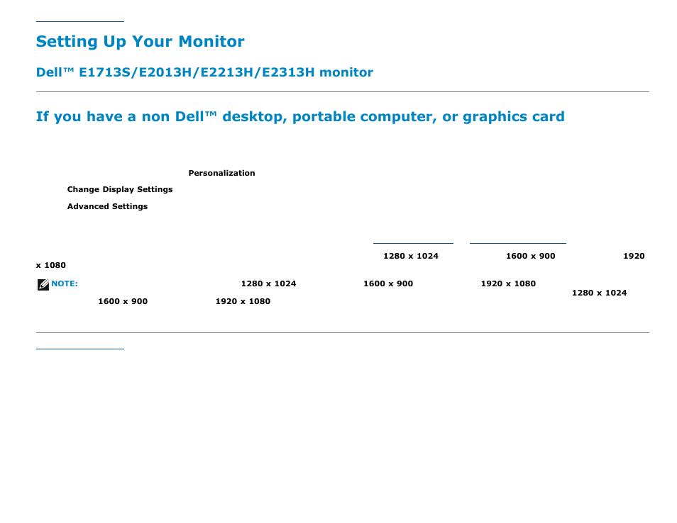 Setting up your monitor | Dell E2013H Monitor User Manual | Page 51 / 51