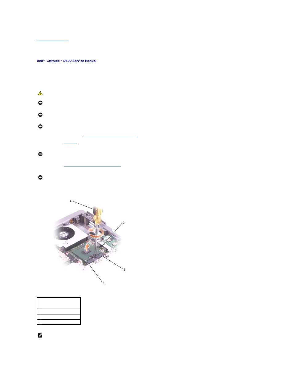 Microprocessor module, Removing the microprocessor module | Dell Latitude D600 User Manual | Page 8 / 43