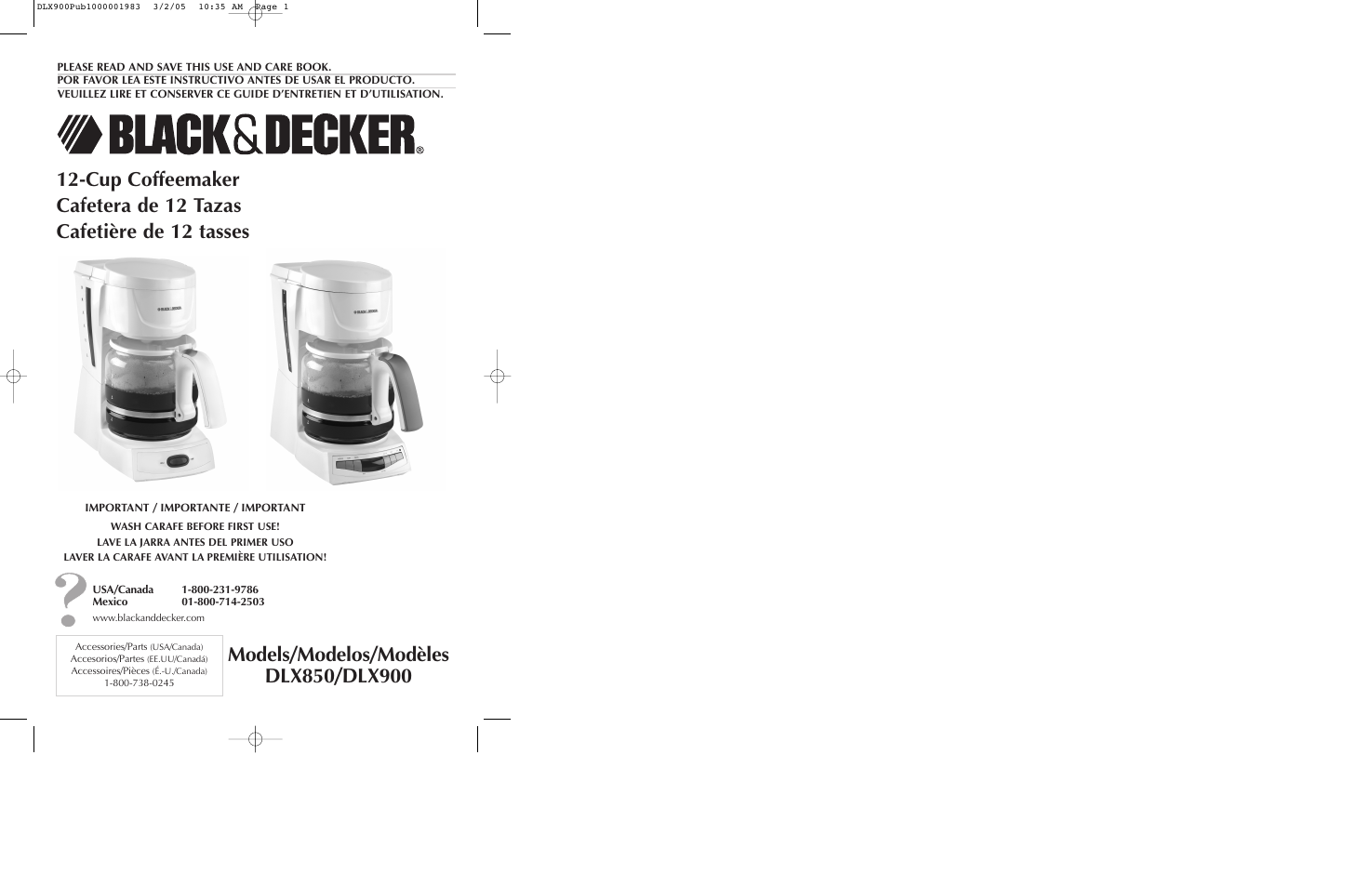 Black & Decker DLX850 DLX900 User Manual | 15 pages