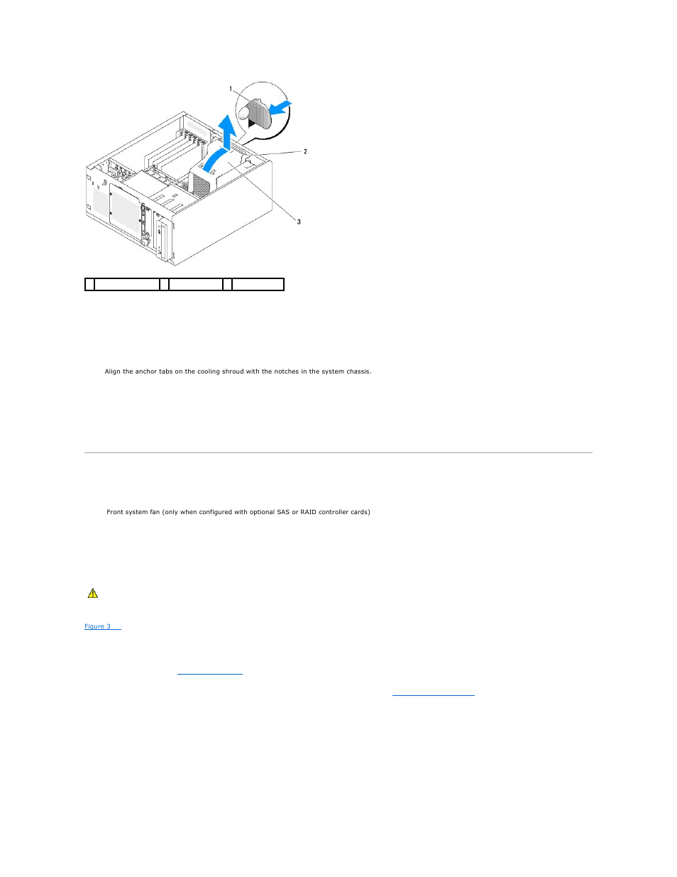 Cooling fans, Installing the cooling shroud, Removing the front system fan | Dell PowerVault DP100 User Manual | Page 47 / 88
