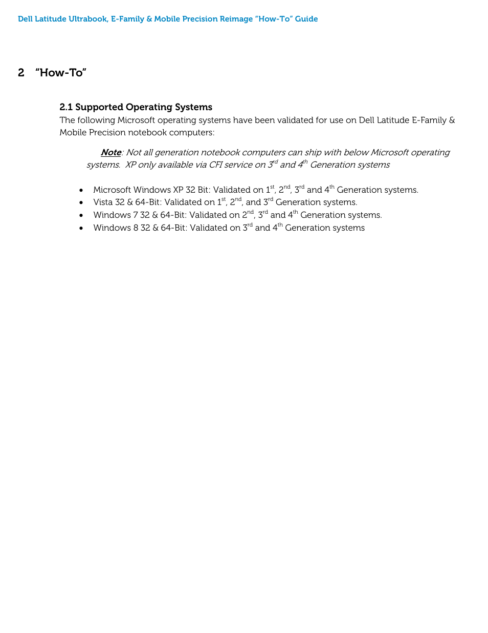 2 “how-to, Supported operating systems | Dell Latitude E6430 ATG (Mid 2012) User Manual | Page 5 / 46