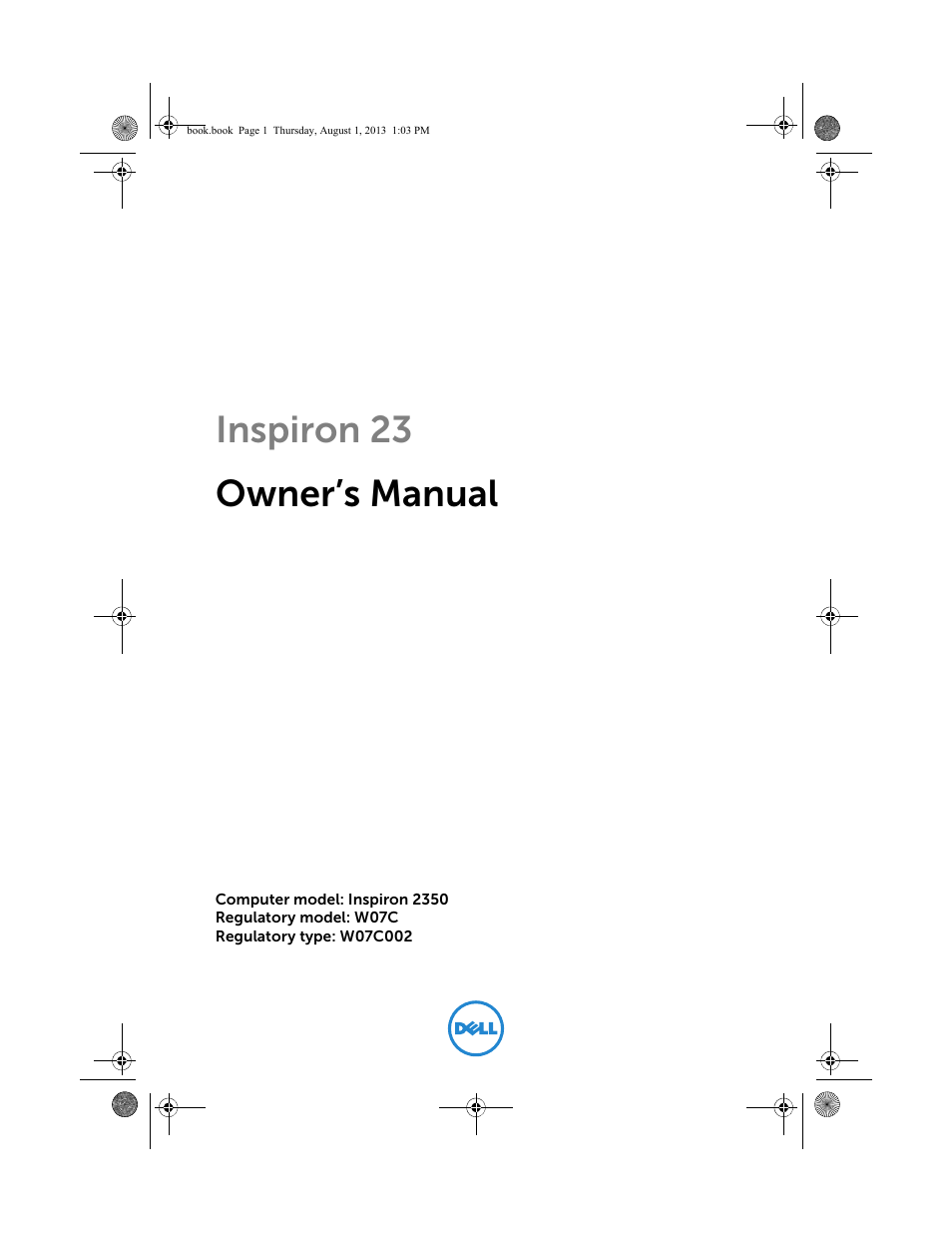 Dell Inspiron 23 (2350, Mid 2013) User Manual | 73 pages