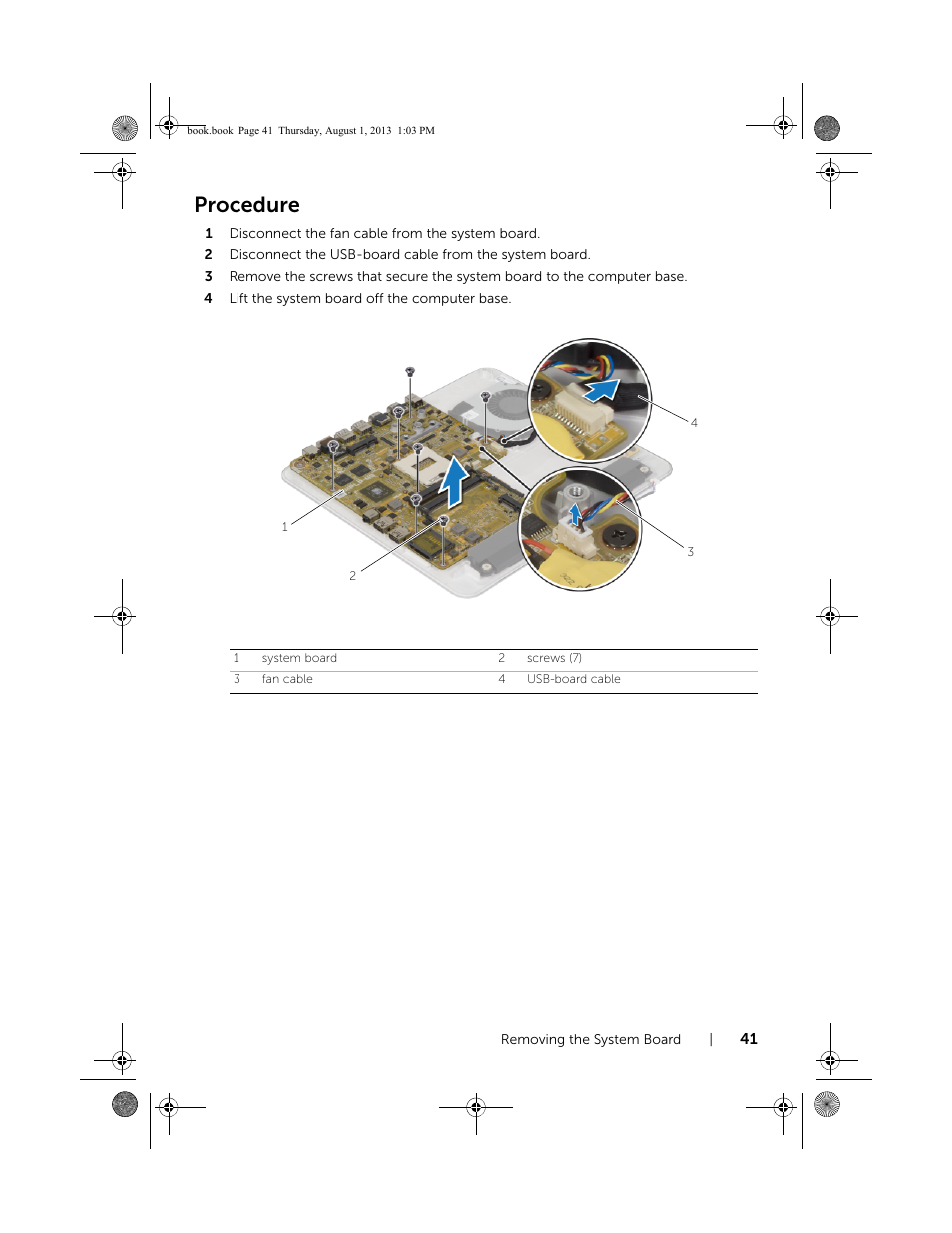 Procedure | Dell Inspiron 23 (2350, Mid 2013) User Manual | Page 41 / 73