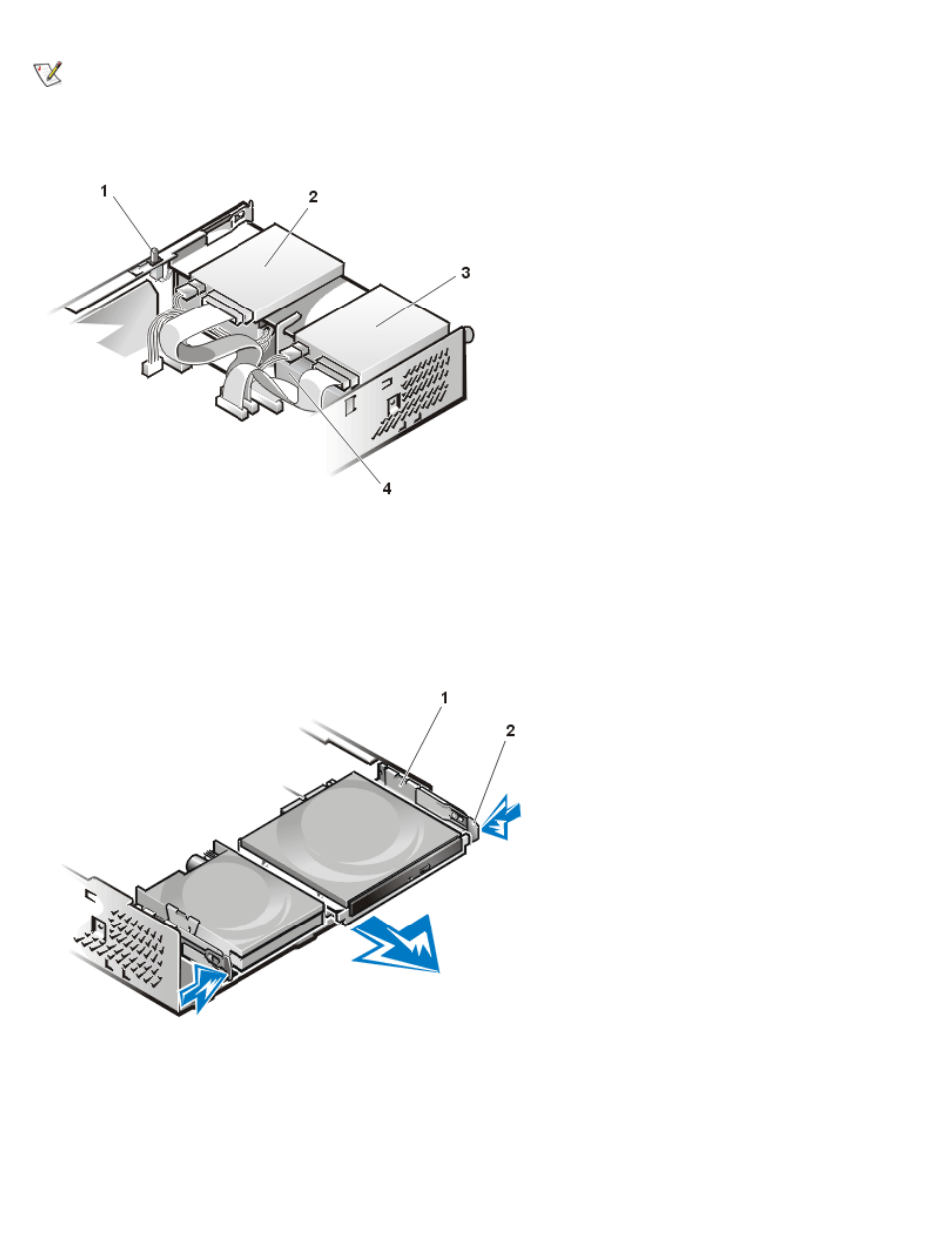 Remove the drive shelf | Dell OptiPlex GX1 User Manual | Page 9 / 29