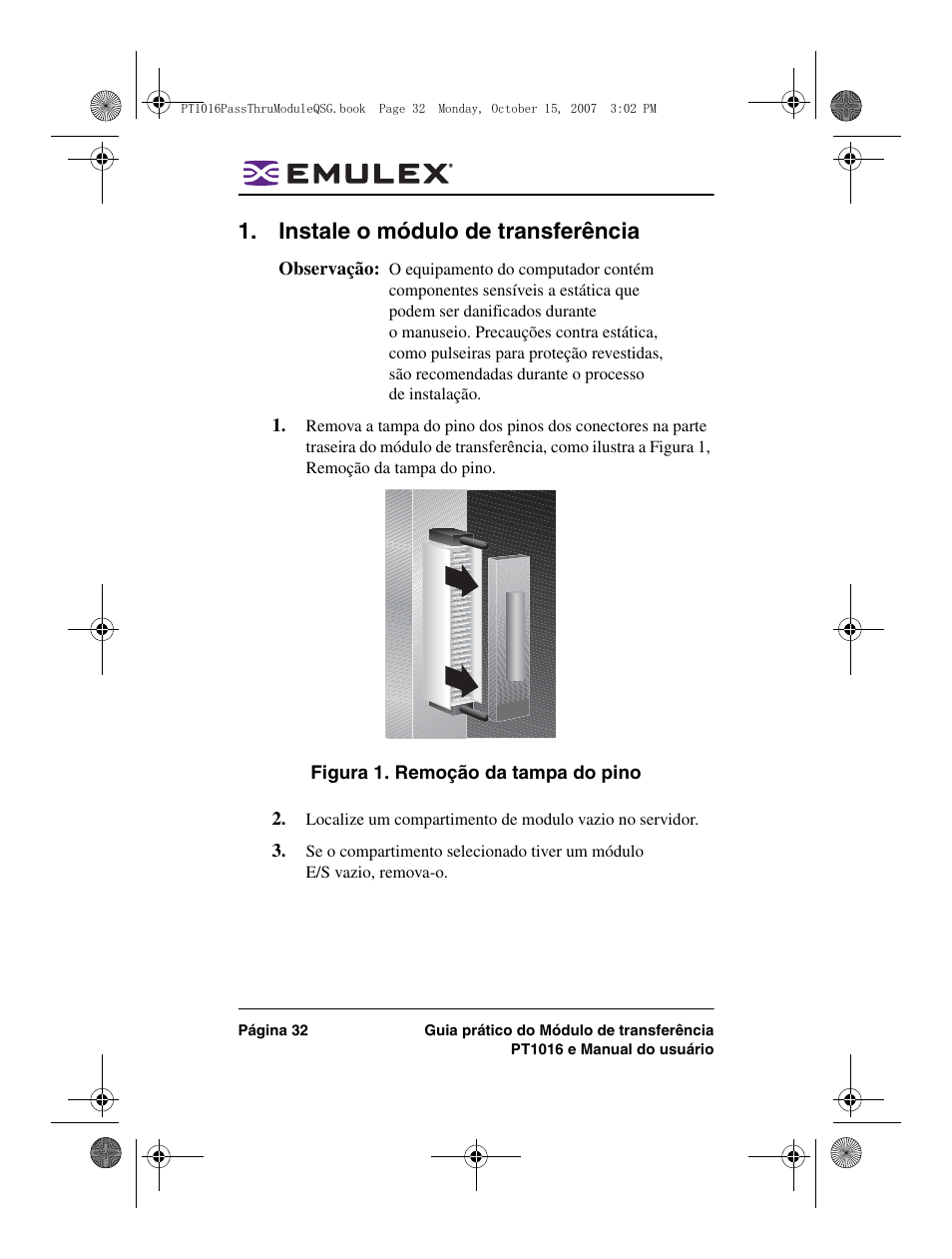 Instale o módulo de transferência | Dell POWEREDGE M1000E User Manual | Page 32 / 80