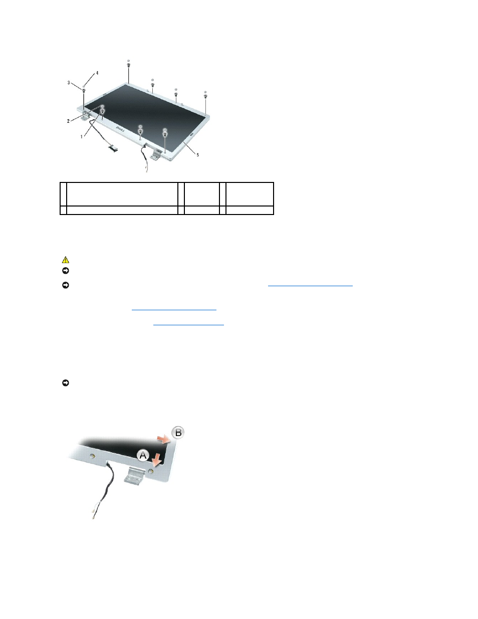 Removing the display bezel | Dell Inspiron E1705 User Manual | Page 23 / 56