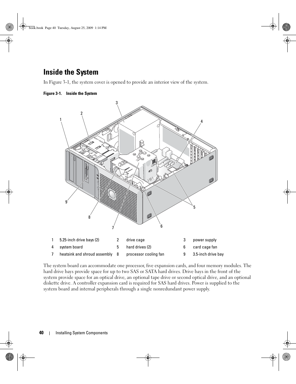 Inside the system | Dell PowerEdge SC 440 User Manual | Page 40 / 144