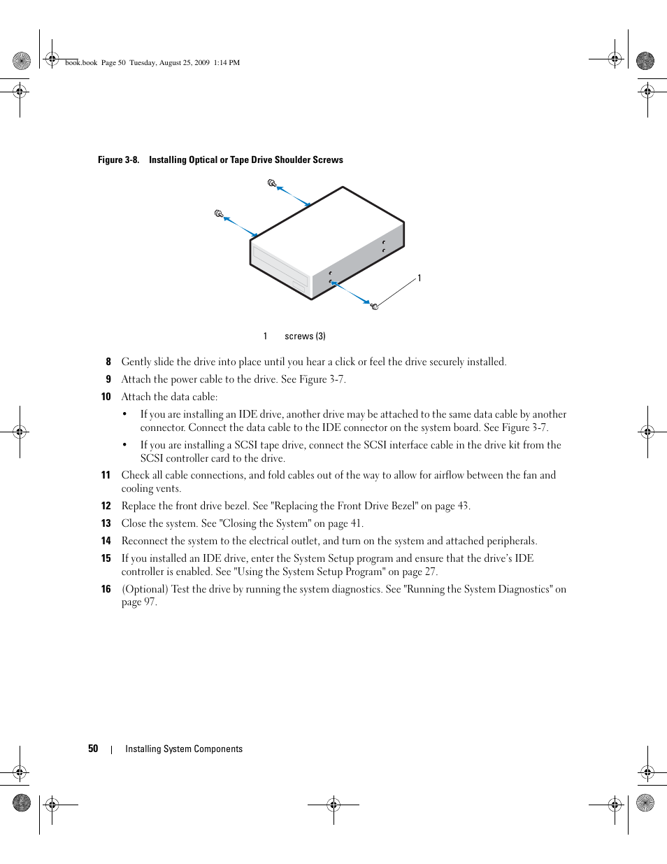 Ch to the new drive (see figure 3-8), Drive. see figure 3-8 | Dell PowerEdge SC 440 User Manual | Page 50 / 144