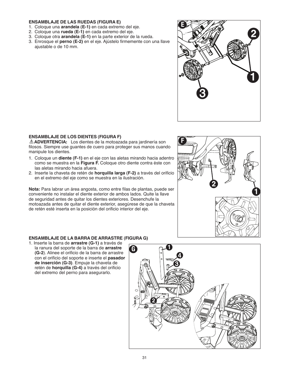 Ef g | Black & Decker TL10 User Manual | Page 31 / 36