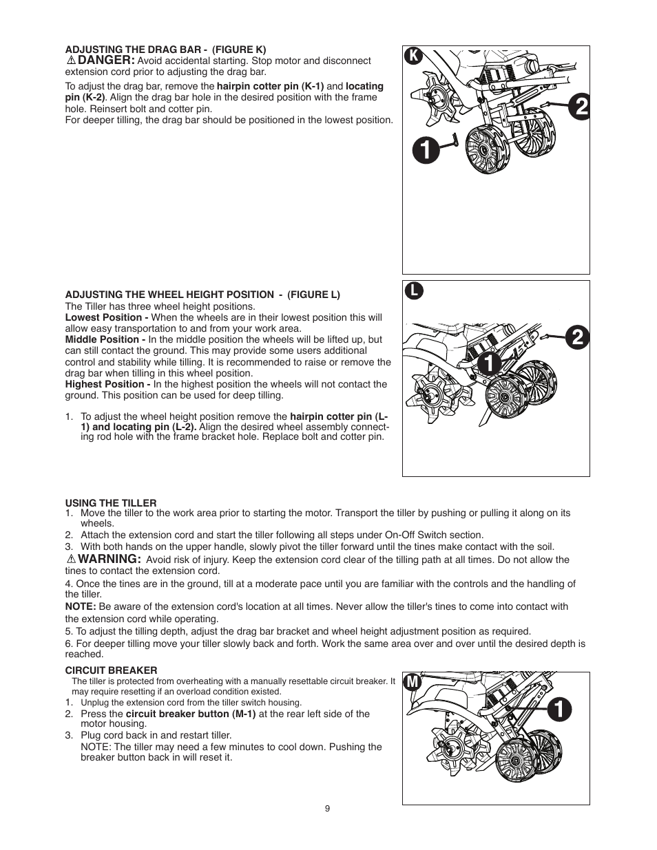 Kl m | Black & Decker TL10 User Manual | Page 9 / 36