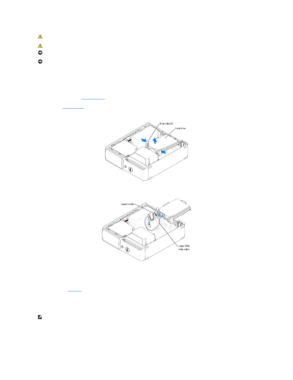 Removing a hard drive, Installing a hard drive | Dell Dimension 5100C User Manual | Page 15 / 46